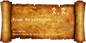 Knab Krisztofer névjegykártya